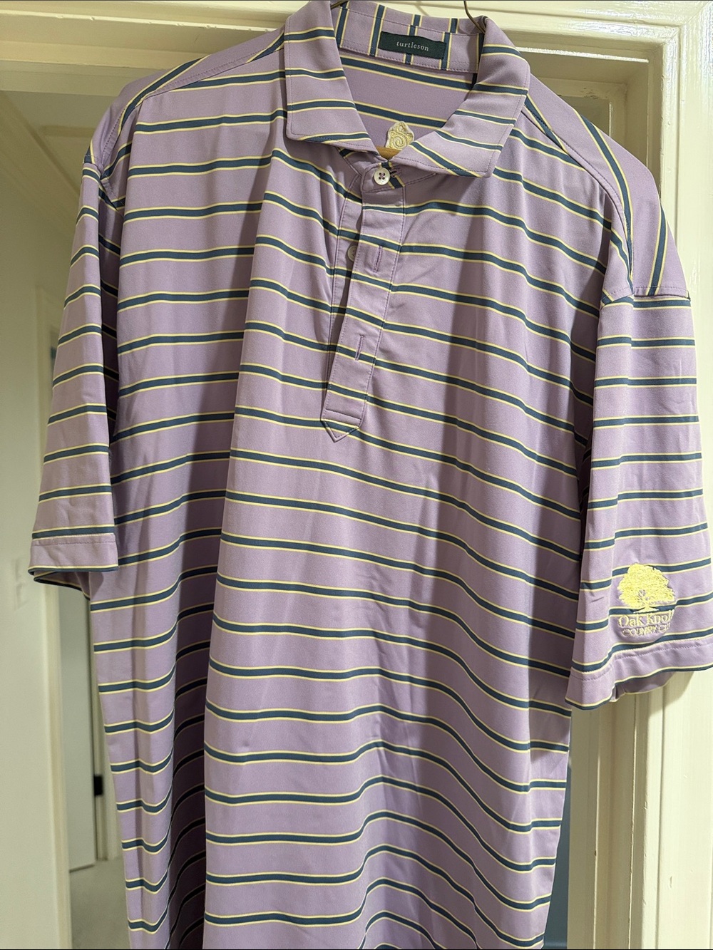 Turtleson Lavender Striped Men’s Polo